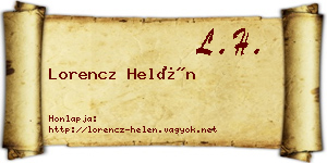Lorencz Helén névjegykártya