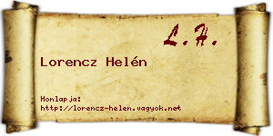 Lorencz Helén névjegykártya
