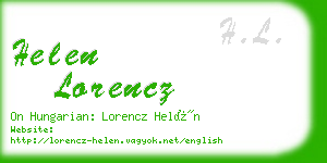 helen lorencz business card